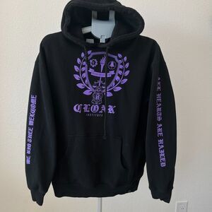 CLOAK Institute Occultis Aperta Hoodie Mens Medium Black Graphic Fleece Lined